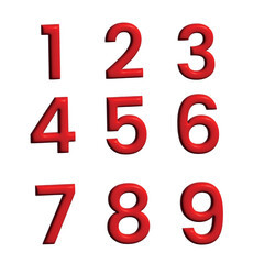 3d red numbers illustration 1 2 3 4 5 6 7 8 9