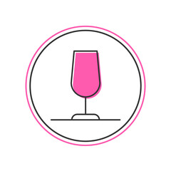 Filled outline Wine glass icon isolated on white background. Wineglass sign. Vector