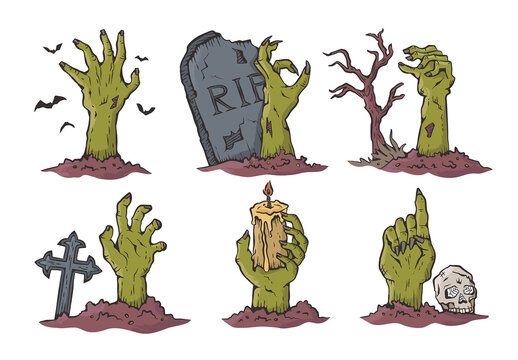 Zombie Hands Resurrecting from the Dead