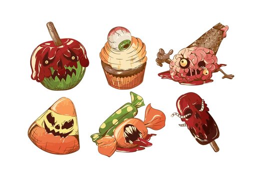 Halloween Candy Sweet Trick or Treat Illustration