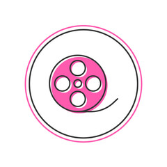 Fototapeta premium Filled outline Film reel icon isolated on white background. Vector