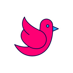 Filled outline Dove icon isolated on white background. Vector