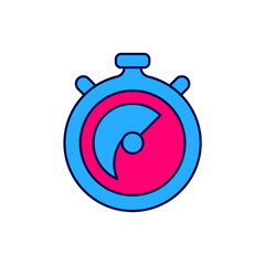 Filled outline Stopwatch icon isolated on white background. Time timer sign. Chronometer sign. Vector