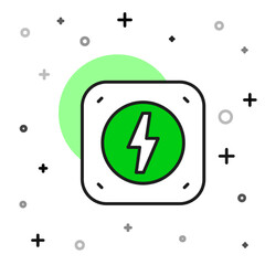 Filled outline Lightning bolt icon isolated on white background. Flash sign. Charge flash icon. Thunder bolt. Lighting strike. Vector