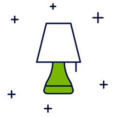 Filled outline Table lamp icon isolated on white background. Vector