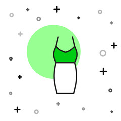 Filled outline Woman dress icon isolated on white background. Clothes sign. Vector