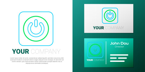 Fototapeta premium Line Power button icon isolated on white background. Start sign. Colorful outline concept. Vector