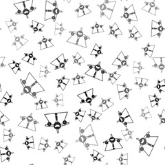 Black Plane icon isolated seamless pattern on white background. Flying airplane icon. Airliner sign. Vector