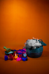 Composition for Halloween or Day of the Dead.
with space to insert text