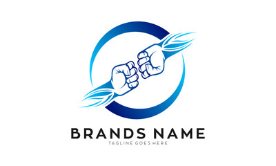 Strong hands illustration vector logo