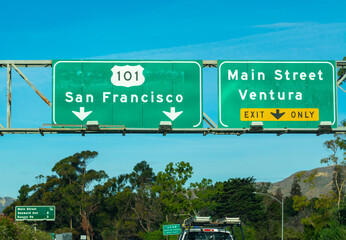 San Francisco sign in 101 freeway in Southern California