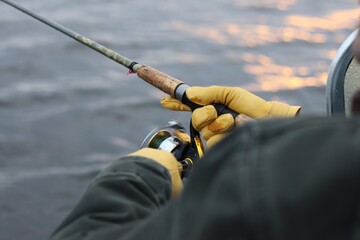 Morning fishing off Lake Vermillion. Cook County, Minnesota. 