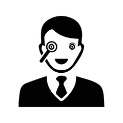 Retina people eye scanner icon | Black Vector illustration |