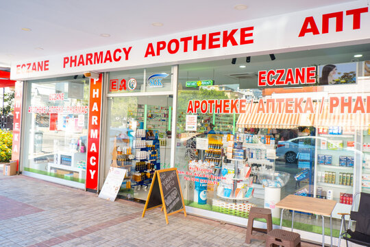 Alanya, TURKEY, September 02, 2022: pharmacy sign.