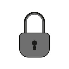 Flat lock icon. Padlock, lock. Vector illustration. Stock Image.