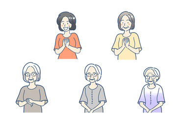 50代から90代　女性　上半身