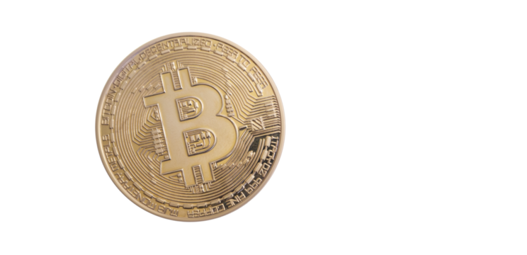 bitcoin coin with transparent background PNG