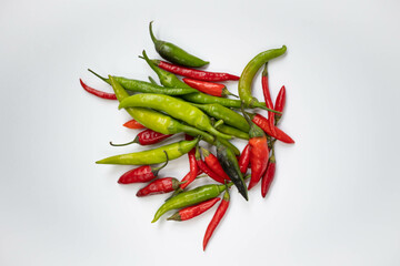 Hot chili pepper on a white background.