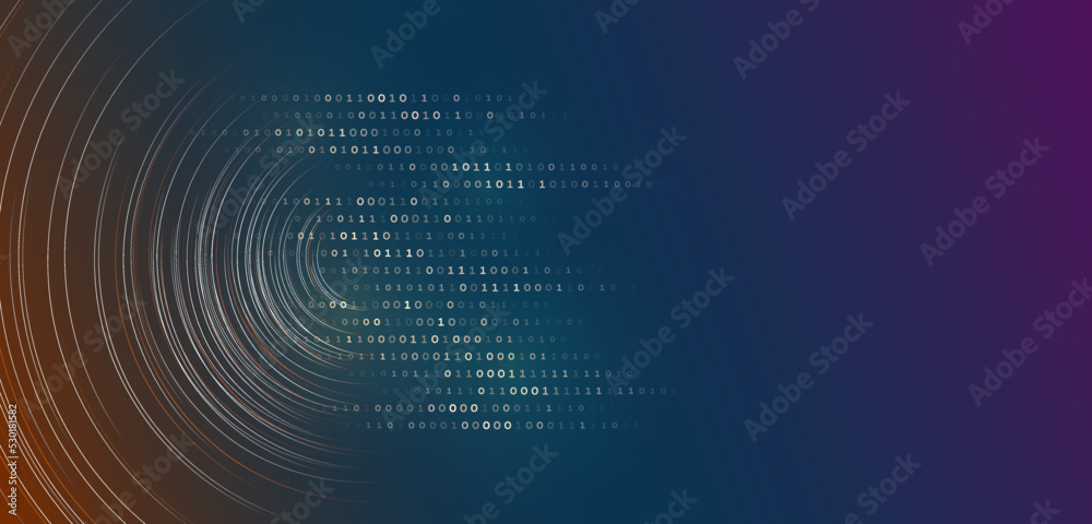 Aufkleber Data analytics concept. Sorting a large amount of data on a dark background. Big data visualization. Futuristic network or business analytics. Structuring the flow of information.