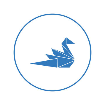Japanese crane origami birds icon | Circle version icon |