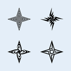 Shuriken Stars Pack Vector with kinds of shape