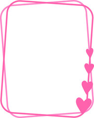 Vertical rectangular with hearts frame for the design of invitations, postcards, posters and banners.