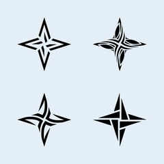 Obraz premium Shuriken Stars Pack Vector with kinds of shape