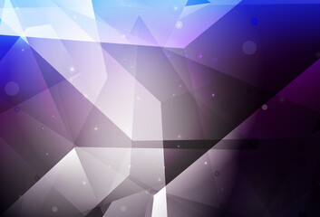 Fototapeta premium Dark Pink, Blue vector template with crystals, triangles.