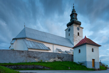 Fototapeta na wymiar Gothic church in Turciansky Michal village, Turiec region, Slovakia.