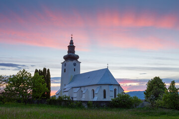 Gothic church in Turciansky Michal village, Turiec region, Slovakia.