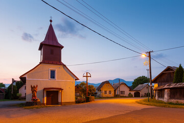 Fototapeta na wymiar Church in Leziachov village, Slovakia.
