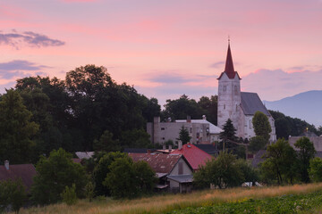 Gothic Church in Turciansky Dur village, Turiec region, Slovakia.