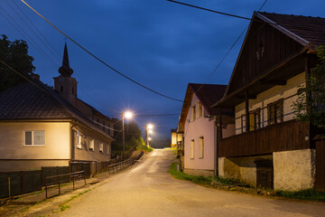 Fototapeta na wymiar Church in Turcianske Jaseno village, Slovakia.