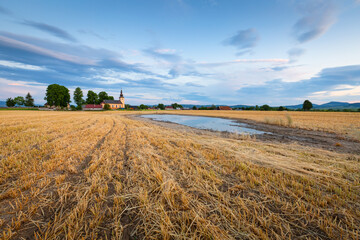 Fototapeta premium Summer fields at Ivancina village, Slovakia.