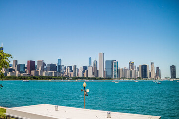 A huge skyscraper building in Chicago, Illinois