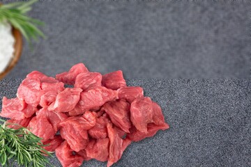 Raw chopped beef uncooked meat.