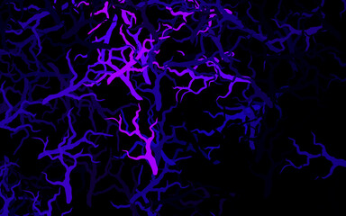 Dark Purple vector doodle pattern with leaves, branches.