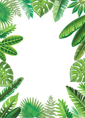 Naklejka premium Frame with Tropical leaves