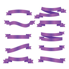 Purple ribbon symbolizing cancer survivors, gynecologic cancer. Violet ribbon vector