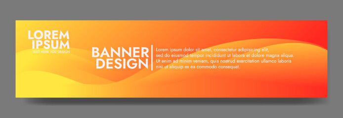 Abstract Orange Fluid Banner Template. Modern background design. gradient color. Dynamic Waves. Liquid shapes composition. Fit for banners