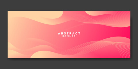 Abstract Pink and Yellow Fluid Banner Template. Modern background design. gradient color. Dynamic Waves. Liquid shapes composition. Fit for banners
