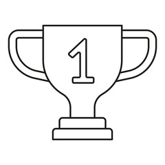 Trophy, success concept line icon. Simple element illustration. Trophy, success concept outline symbol design from business set. Can be used for web and mobile on white background