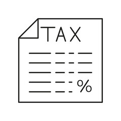 Tax, paper concept line icon. Simple element illustration. Tax, paper concept outline symbol design from business set. Can be used for web and mobile on white background