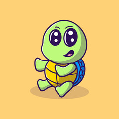 cute turtle vector icon illustration