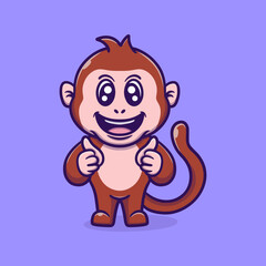 Naklejka premium cute monkey vector icon illustration