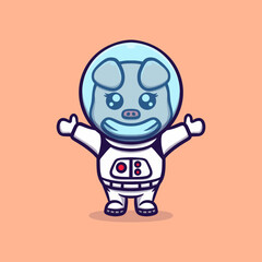 Cute astronaut vector icon illustration