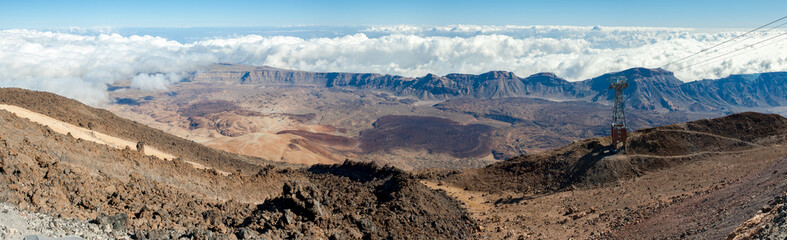Fototapeta na wymiar Valley inside volcano crater near Teide, Tenerife, Canary Islands, Spain.