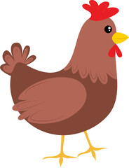 Isolated cartoon chicken 
