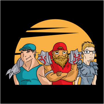 Illustration of brothers