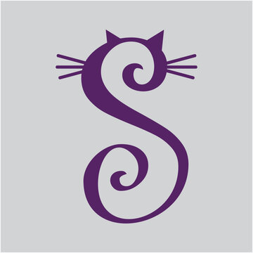 S and cat illustration